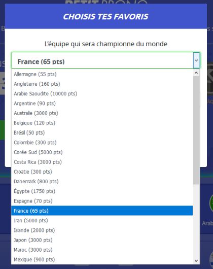 Favoris Mon Petit Prono