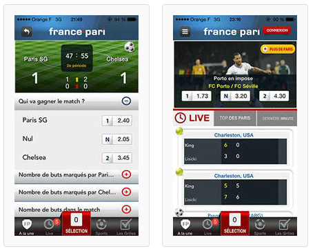 Application mobile France Pari pour paris sportifs