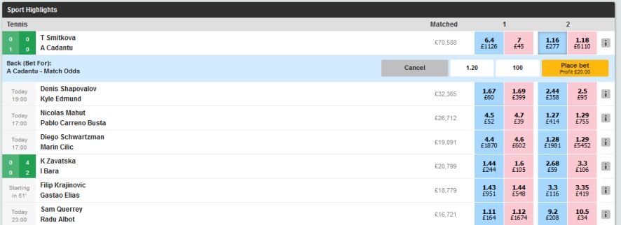 Le Betting Exchange sur Betfair