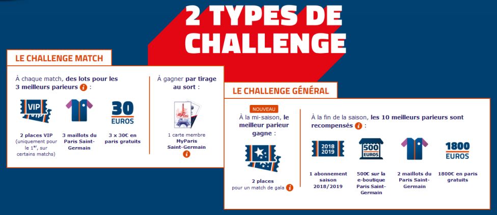 Challenge PSG sur le site du PMU