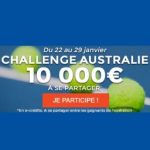 Challenge Open d Australie : 10.000€ à se partager sans mise minimum