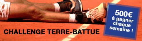 Challenge Terre Battue sur Joa Online pour les paris sportifs sur le tennis