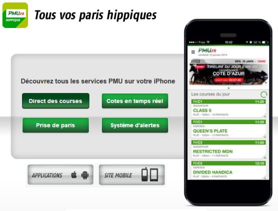 Application et version mobile PMU Hippique