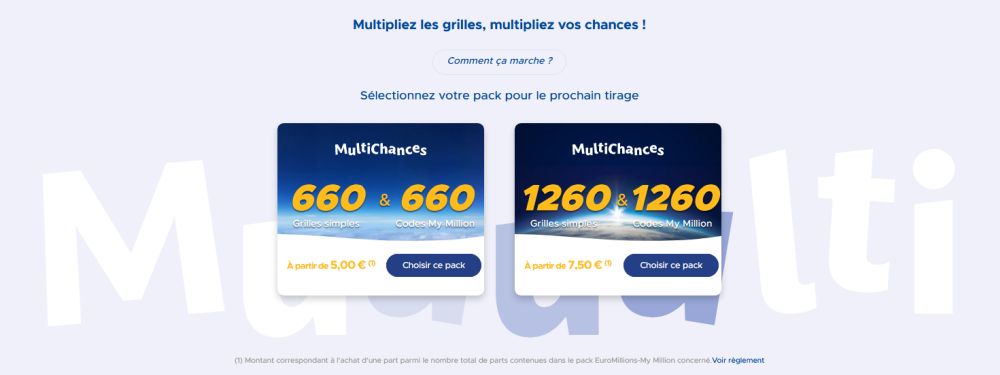 Packs MultiChances EuroMillions