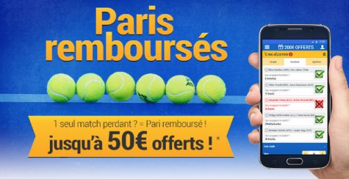 Offre paris remboursés tennis chez France Pari