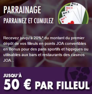 Parrainage Joa Club : recevez des points Joa